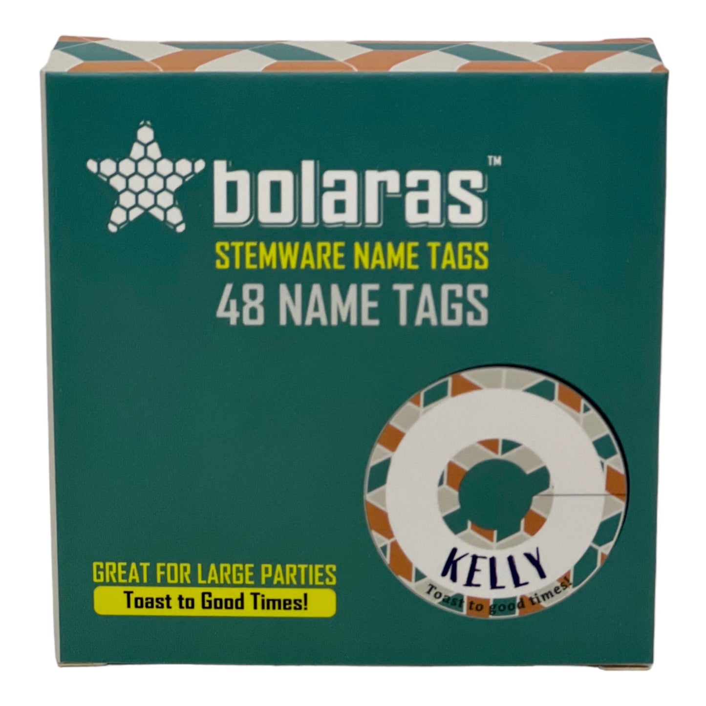 Bolaras Stemware Name Tags - Toast to Good Times! - (48 Tags)