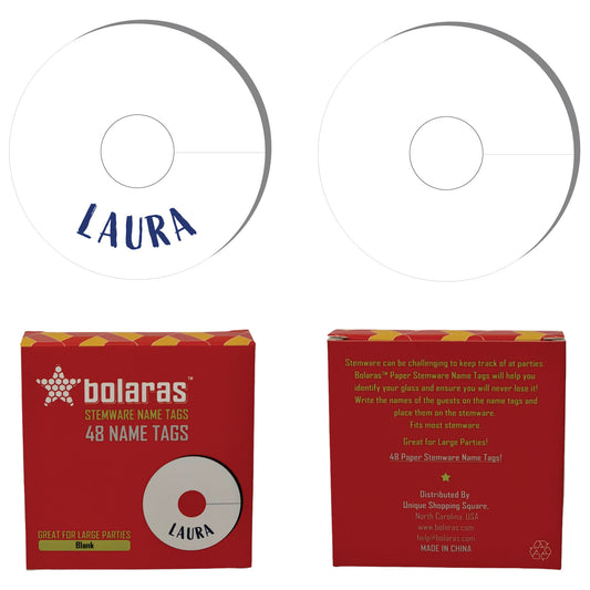 Bolaras Stemware Name Tags - Blank - (48 Tags)