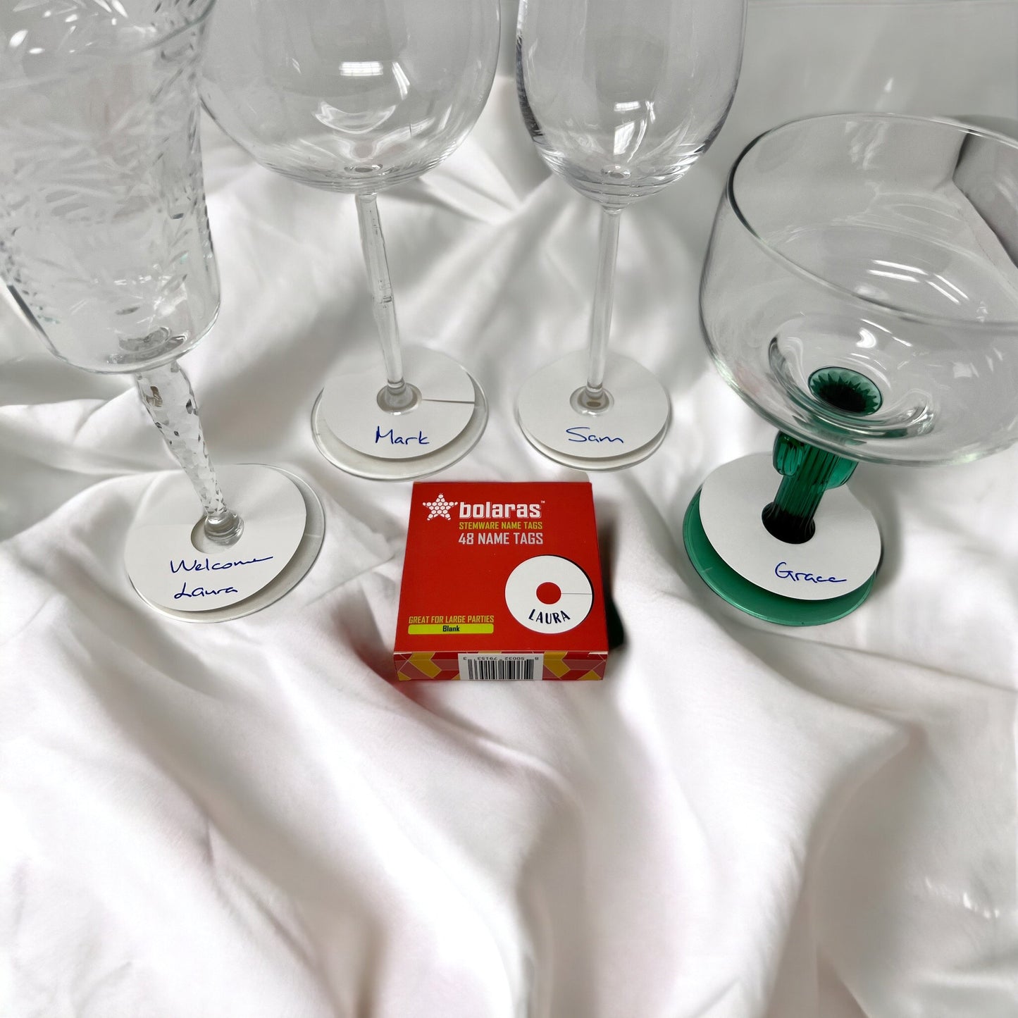 Bolaras Stemware Name Tags - Blank - (48 Tags)