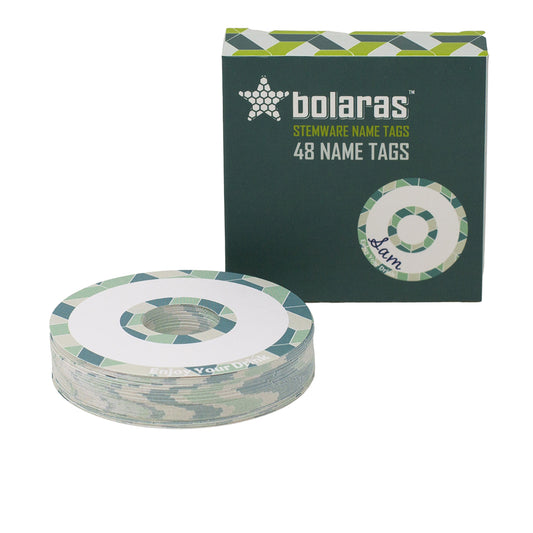 Bolaras Stemware Name Tags - Enjoy Your Drink - (48 Tags)