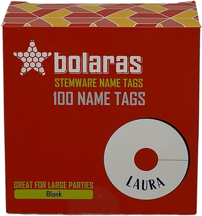 Bolaras Stemware Name Tags - Blank - (100 Tags)
