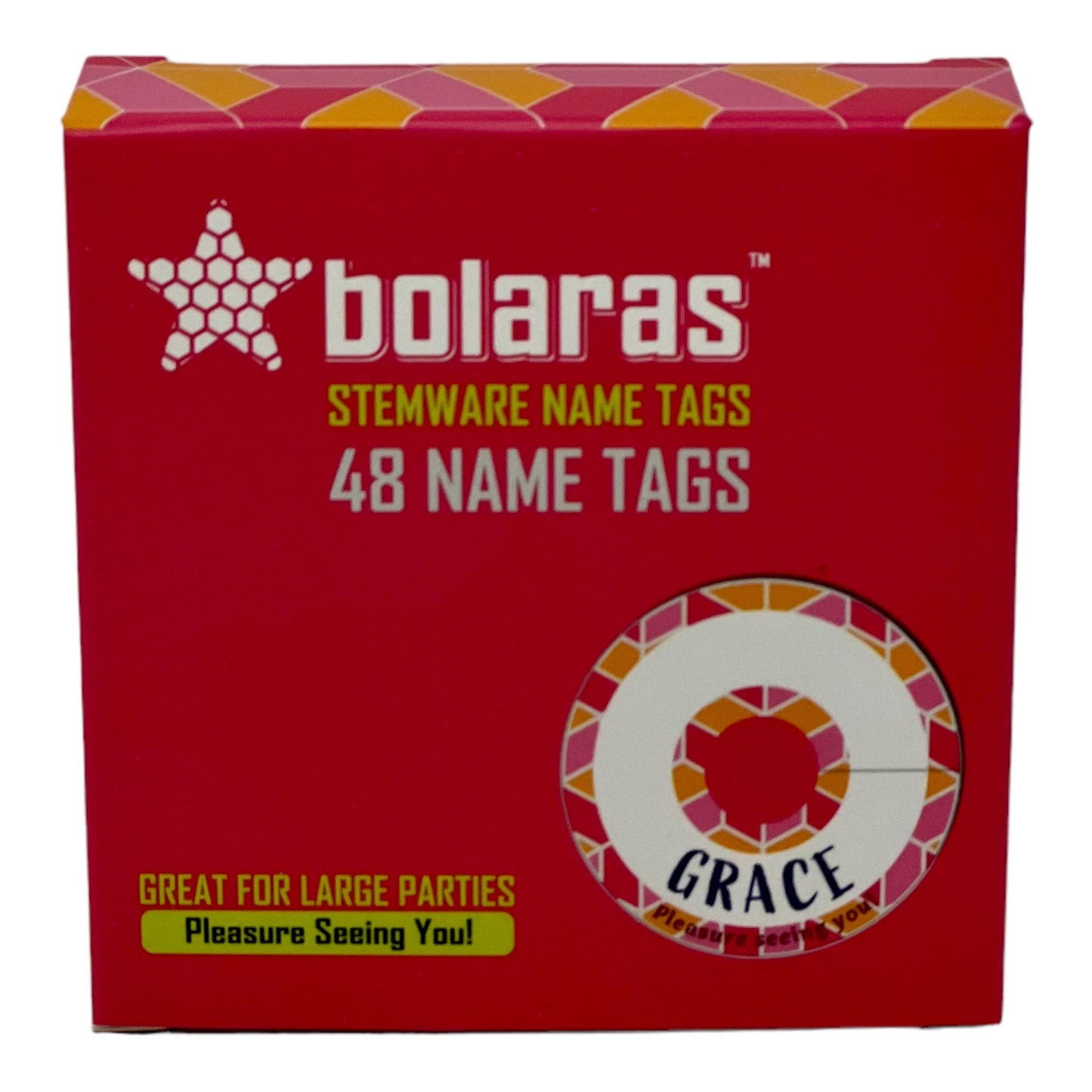 Bolaras Stemware Name Tags - Pleasure Seeing You! - (48 Tags)